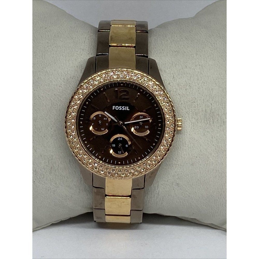 Fossil ES4079 Women Stainless Steel Brown Analog D